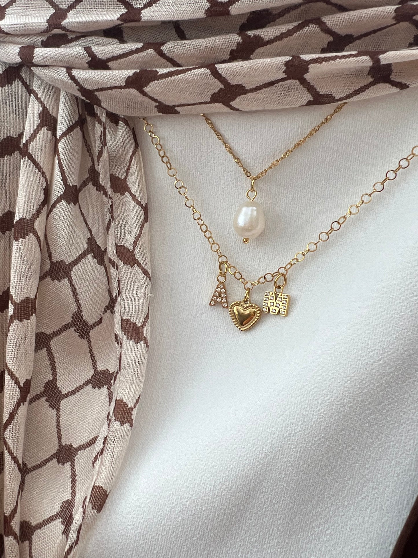 Letter charm necklace